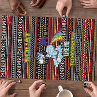 Funny Unicorn Workout Puzzle with Squat Like No Tomorrow Quote and Rainbow Tribal - Wonder Print Shop