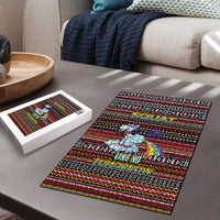 Funny Unicorn Workout Puzzle with Squat Like No Tomorrow Quote and Rainbow Tribal - Wonder Print Shop