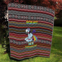 Funny Unicorn Workout Quilt with Squat Like No Tomorrow Quote and Rainbow Tribal - Wonder Print Shop