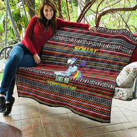 Funny Unicorn Workout Quilt with Squat Like No Tomorrow Quote and Rainbow Tribal - Wonder Print Shop
