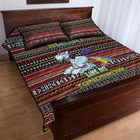 Funny Unicorn Workout Quilt Bed Set with Squat Like No Tomorrow Quote and Rainbow Tribal - Wonder Print Shop