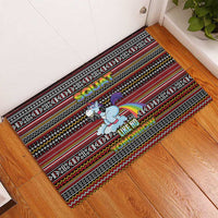 Funny Unicorn Workout Rubber Doormat with Squat Like No Tomorrow Quote and Rainbow Tribal - Wonder Print Shop