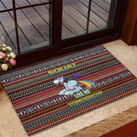 Funny Unicorn Workout Rubber Doormat with Squat Like No Tomorrow Quote and Rainbow Tribal - Wonder Print Shop