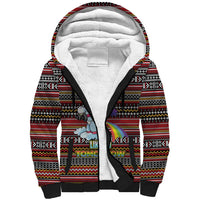 Funny Unicorn Workout Sherpa Hoodie with Squat Like No Tomorrow Quote and Rainbow Tribal - Wonder Print Shop