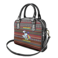 Funny Unicorn Workout Shoulder Handbag with Squat Like No Tomorrow Quote and Rainbow Tribal - Wonder Print Shop