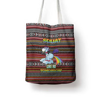Funny Unicorn Workout Tote Bag with Squat Like No Tomorrow Quote and Rainbow Tribal - Wonder Print Shop