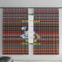 Funny Unicorn Workout Window Curtain with Squat Like No Tomorrow Quote and Rainbow Tribal - Wonder Print Shop