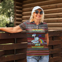 Funny Unicorn Workout Women Polo Shirt with Squat Like No Tomorrow Quote and Rainbow Tribal - Wonder Print Shop