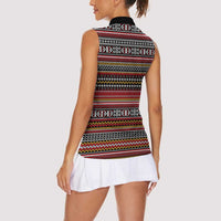 Funny Unicorn Workout Women Sleeveless Polo Shirt with Squat Like No Tomorrow Quote and Rainbow Tribal - Wonder Print Shop