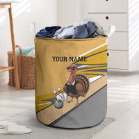 Personalized Cool Turkey Bowling Laundry Basket with Sunglasses Pins - Wonder Print Shop