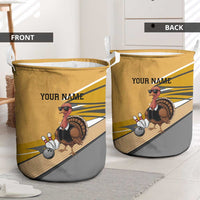Personalized Cool Turkey Bowling Laundry Basket with Sunglasses Pins - Wonder Print Shop