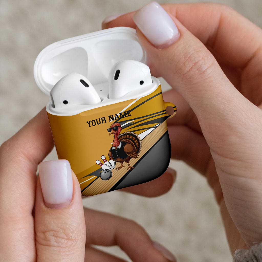 Personalized Cool Turkey Bowling AirPods Case with Sunglasses Pins - Wonder Print Shop