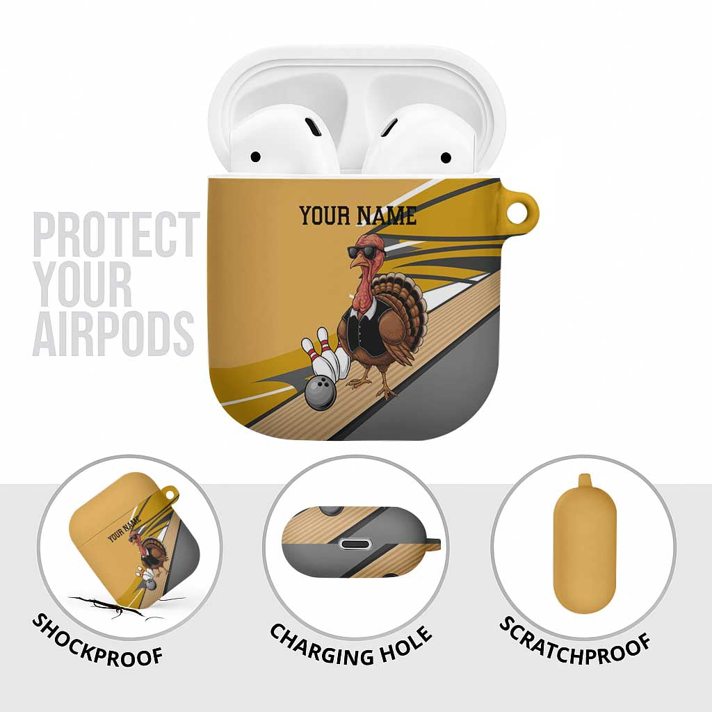 Personalized Cool Turkey Bowling AirPods Case with Sunglasses Pins - Wonder Print Shop