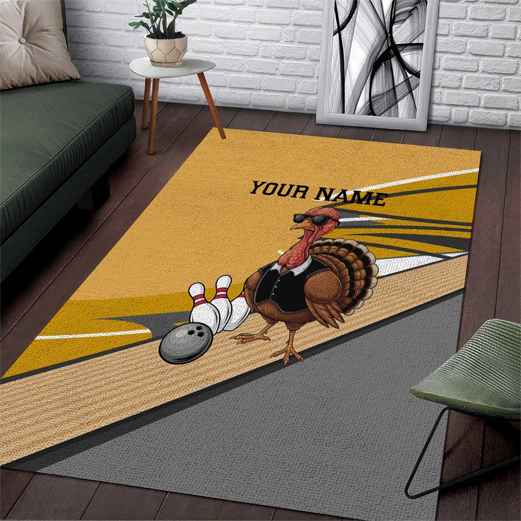 Personalized Cool Turkey Bowling Area Rug with Sunglasses Pins - Wonder Print Shop