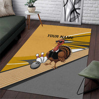 Personalized Cool Turkey Bowling Area Rug with Sunglasses Pins - Wonder Print Shop
