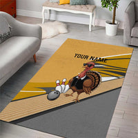 Personalized Cool Turkey Bowling Area Rug with Sunglasses Pins - Wonder Print Shop