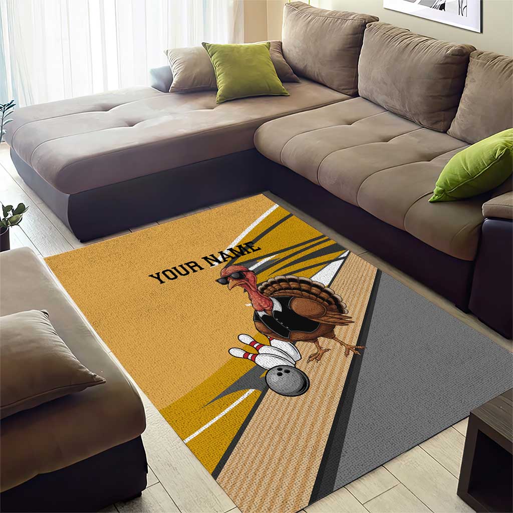 Personalized Cool Turkey Bowling Area Rug with Sunglasses Pins - Wonder Print Shop