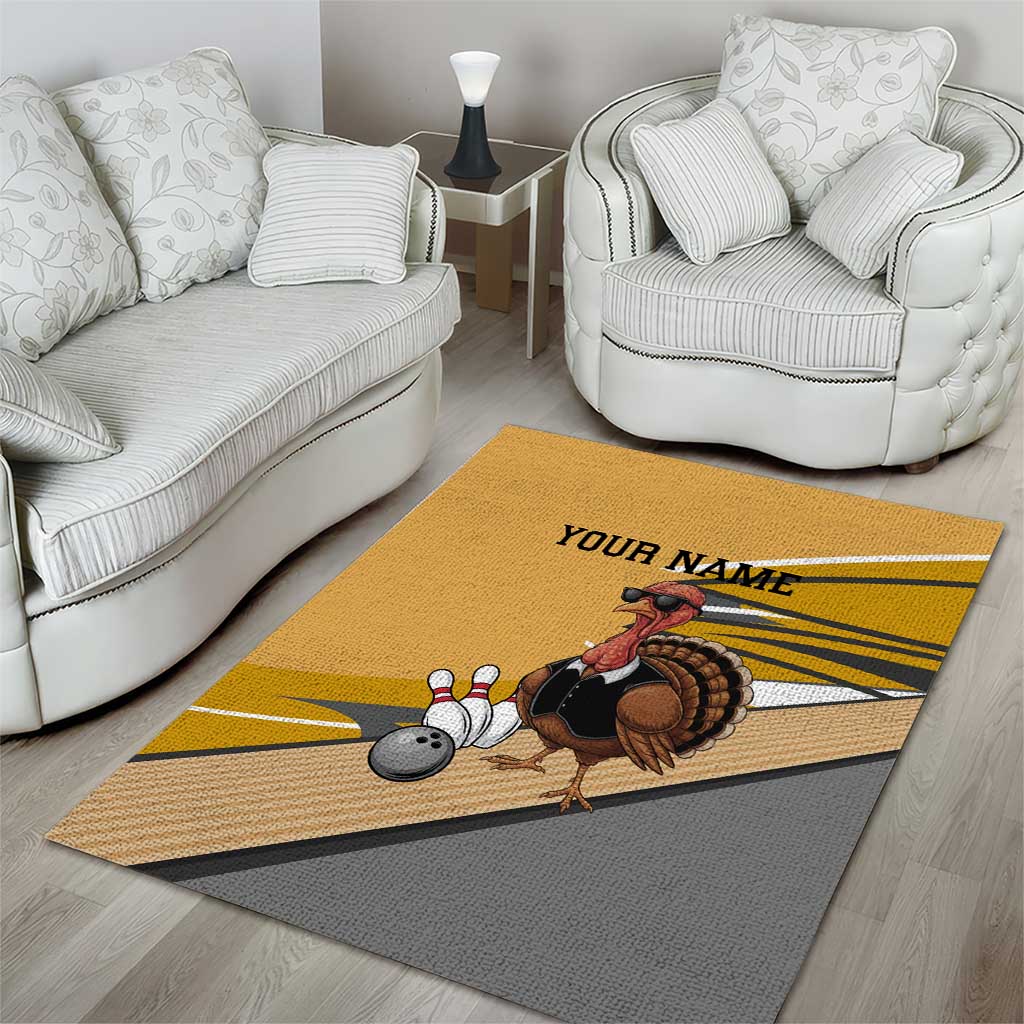 Personalized Cool Turkey Bowling Area Rug with Sunglasses Pins - Wonder Print Shop