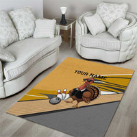 Personalized Cool Turkey Bowling Area Rug with Sunglasses Pins - Wonder Print Shop