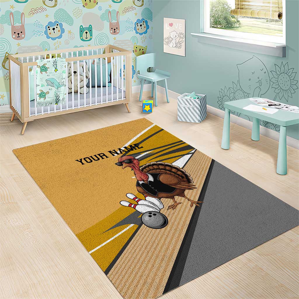 Personalized Cool Turkey Bowling Area Rug with Sunglasses Pins - Wonder Print Shop
