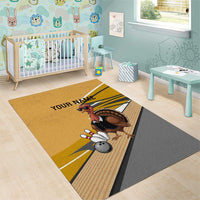 Personalized Cool Turkey Bowling Area Rug with Sunglasses Pins - Wonder Print Shop