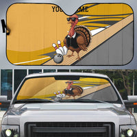 Personalized Cool Turkey Bowling Auto Sun Shade with Sunglasses Pins - Wonder Print Shop