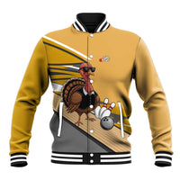 Personalized Cool Turkey Bowling Baseball Jacket with Sunglasses Pins - Wonder Print Shop
