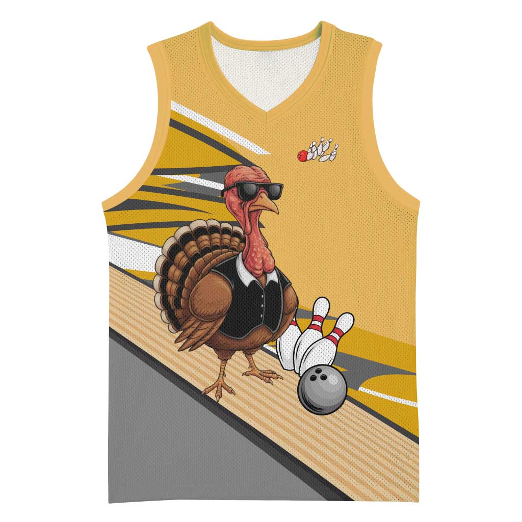 Personalized Cool Turkey Bowling Basketball Jersey with Sunglasses Pins - Wonder Print Shop