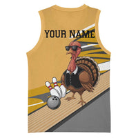 Personalized Cool Turkey Bowling Basketball Jersey with Sunglasses Pins - Wonder Print Shop