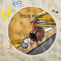 Personalized Cool Turkey Bowling Beach Blanket with Sunglasses Pins - Wonder Print Shop