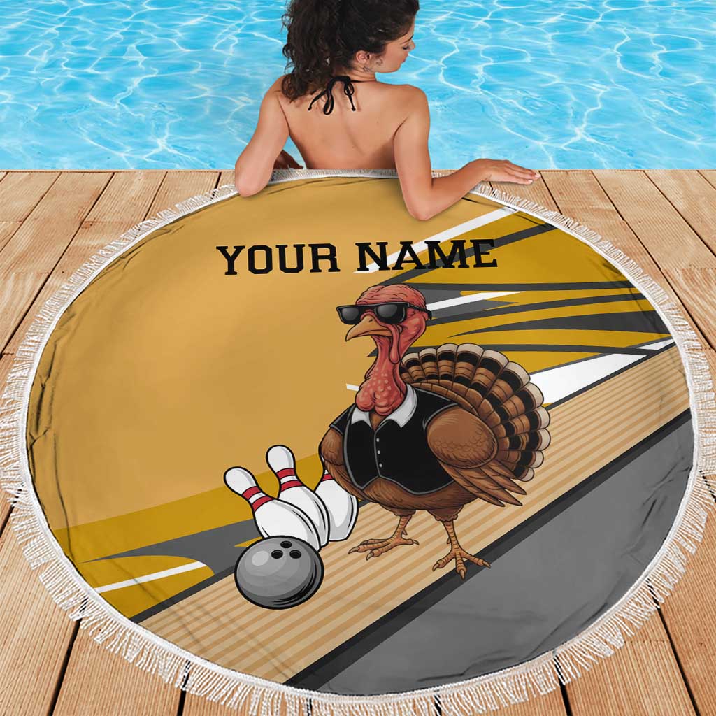 Personalized Cool Turkey Bowling Beach Blanket with Sunglasses Pins - Wonder Print Shop