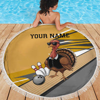 Personalized Cool Turkey Bowling Beach Blanket with Sunglasses Pins - Wonder Print Shop