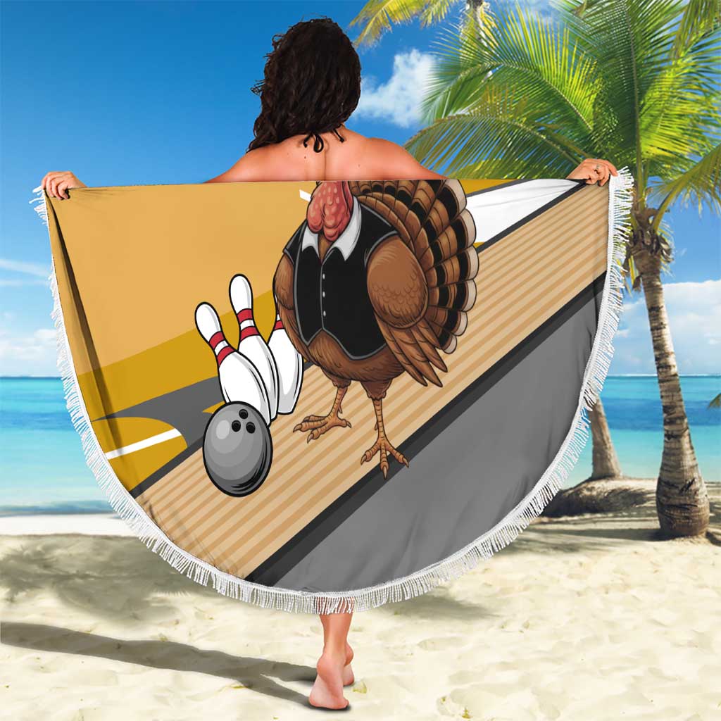 Personalized Cool Turkey Bowling Beach Blanket with Sunglasses Pins - Wonder Print Shop