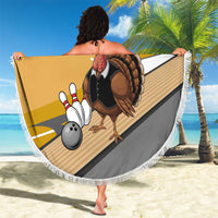 Personalized Cool Turkey Bowling Beach Blanket with Sunglasses Pins - Wonder Print Shop