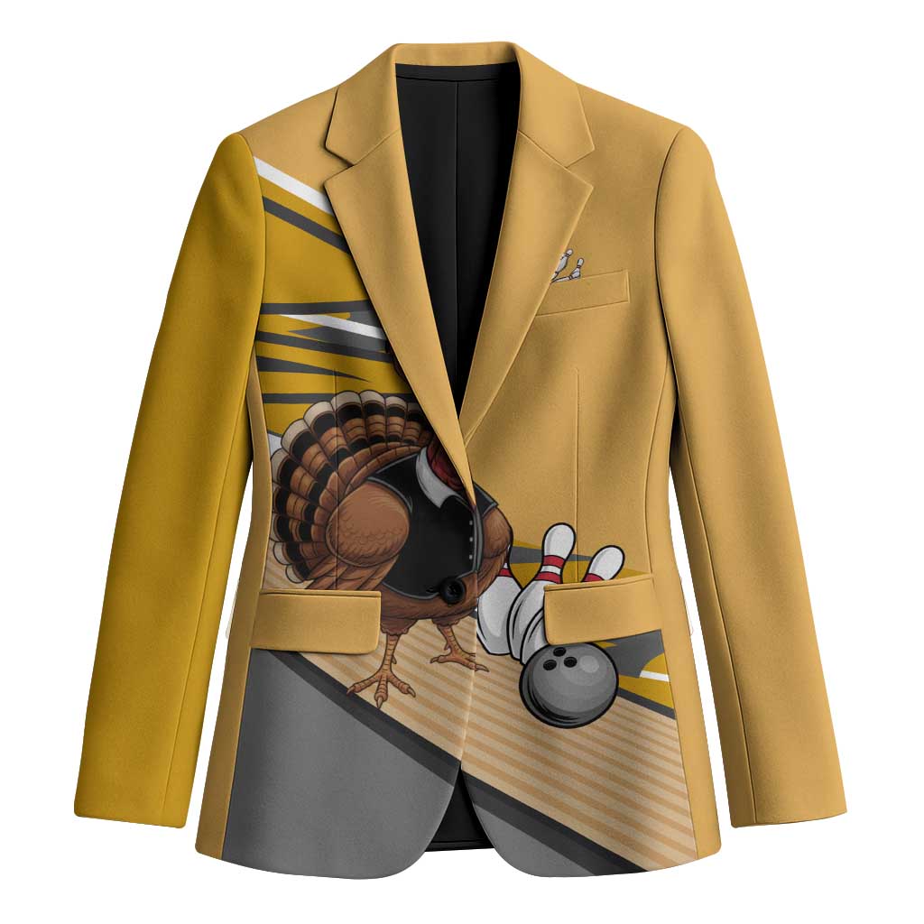 Personalized Cool Turkey Bowling Blazer with Sunglasses Pins - Wonder Print Shop