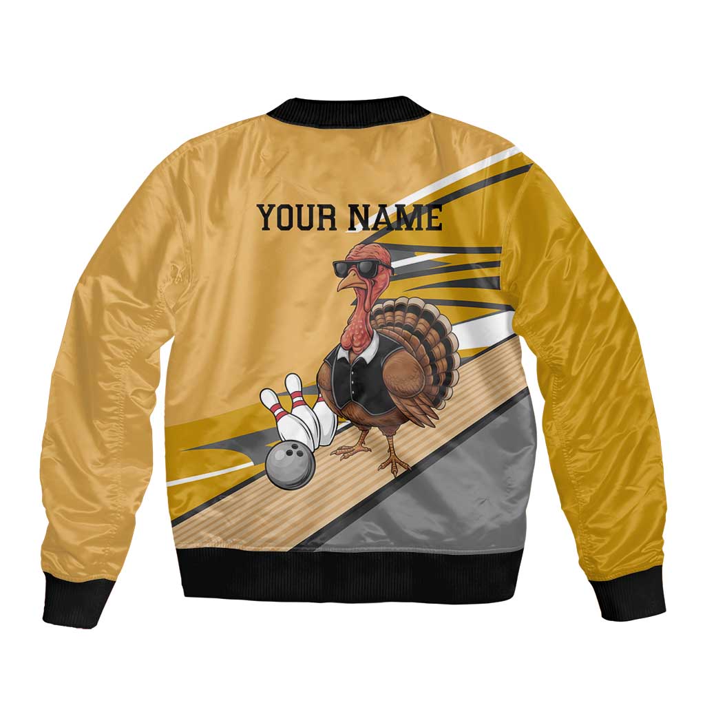 Personalized Cool Turkey Bowling Bomber Jacket with Sunglasses Pins - Wonder Print Shop