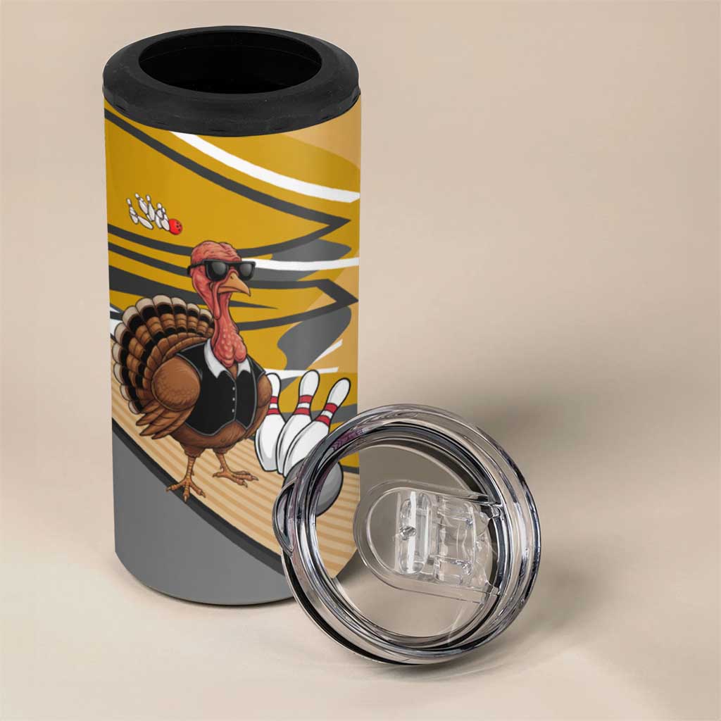 Personalized Cool Turkey Bowling 4 in 1 Can Cooler Tumbler with Sunglasses Pins - Wonder Print Shop