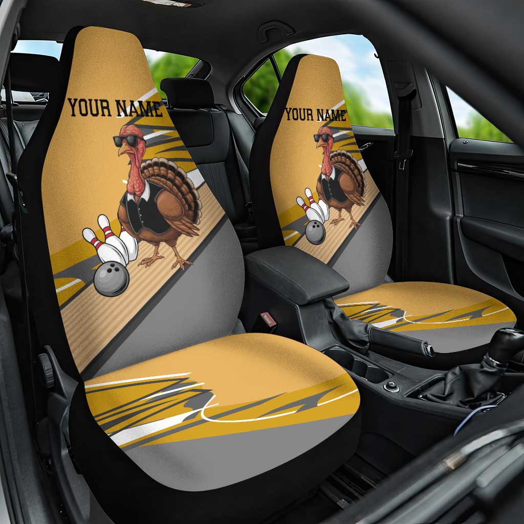 Personalized Cool Turkey Bowling Car Seat Cover with Sunglasses Pins - Wonder Print Shop