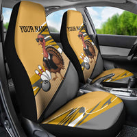 Personalized Cool Turkey Bowling Car Seat Cover with Sunglasses Pins - Wonder Print Shop