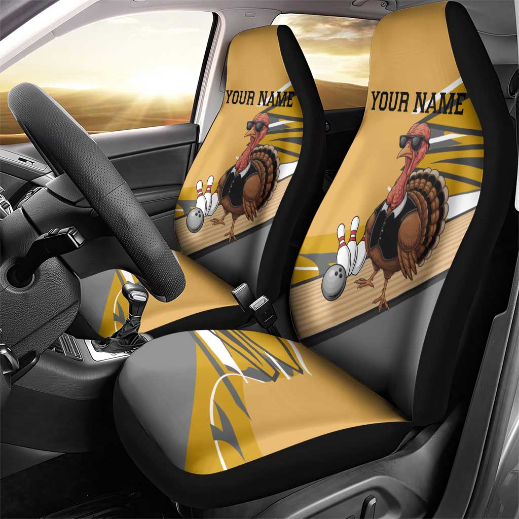 Personalized Cool Turkey Bowling Car Seat Cover with Sunglasses Pins - Wonder Print Shop