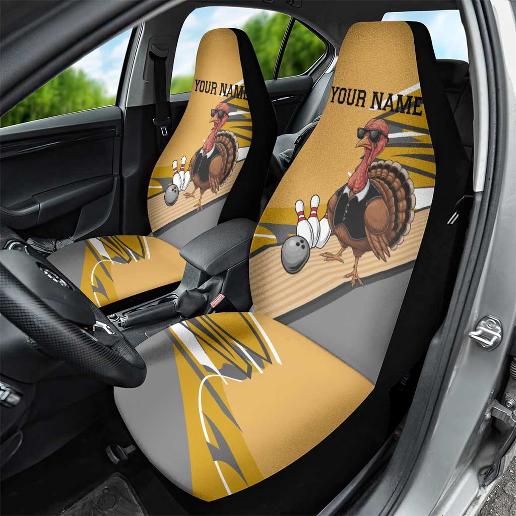 Personalized Cool Turkey Bowling Car Seat Cover with Sunglasses Pins - Wonder Print Shop