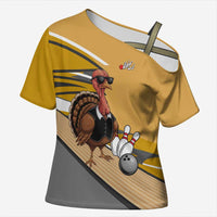 Personalized Cool Turkey Bowling Cross Shoulder Shirt with Sunglasses Pins - Wonder Print Shop