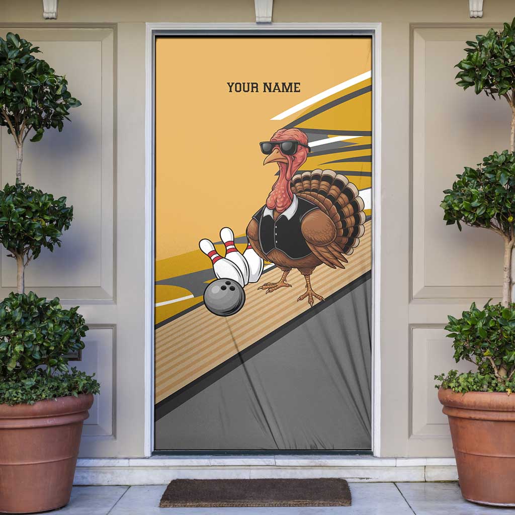 Personalized Cool Turkey Bowling Door Cover with Sunglasses Pins - Wonder Print Shop
