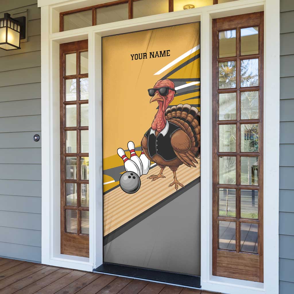 Personalized Cool Turkey Bowling Door Cover with Sunglasses Pins - Wonder Print Shop
