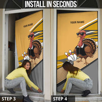 Personalized Cool Turkey Bowling Door Cover with Sunglasses Pins - Wonder Print Shop