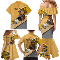 Personalized Cool Turkey Bowling Family Matching Mermaid Dress and Hawaiian Shirt with Sunglasses Pins - Wonder Print Shop