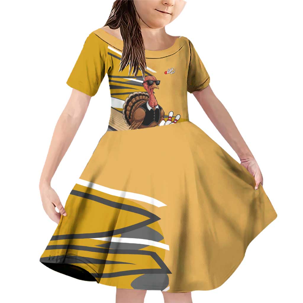 Personalized Cool Turkey Bowling Family Matching Off Shoulder Short Dress and Hawaiian Shirt with Sunglasses Pins - Wonder Print Shop
