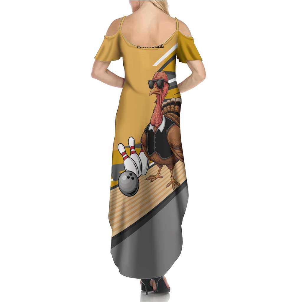 Personalized Cool Turkey Bowling Family Matching Summer Maxi Dress and Hawaiian Shirt with Sunglasses Pins - Wonder Print Shop