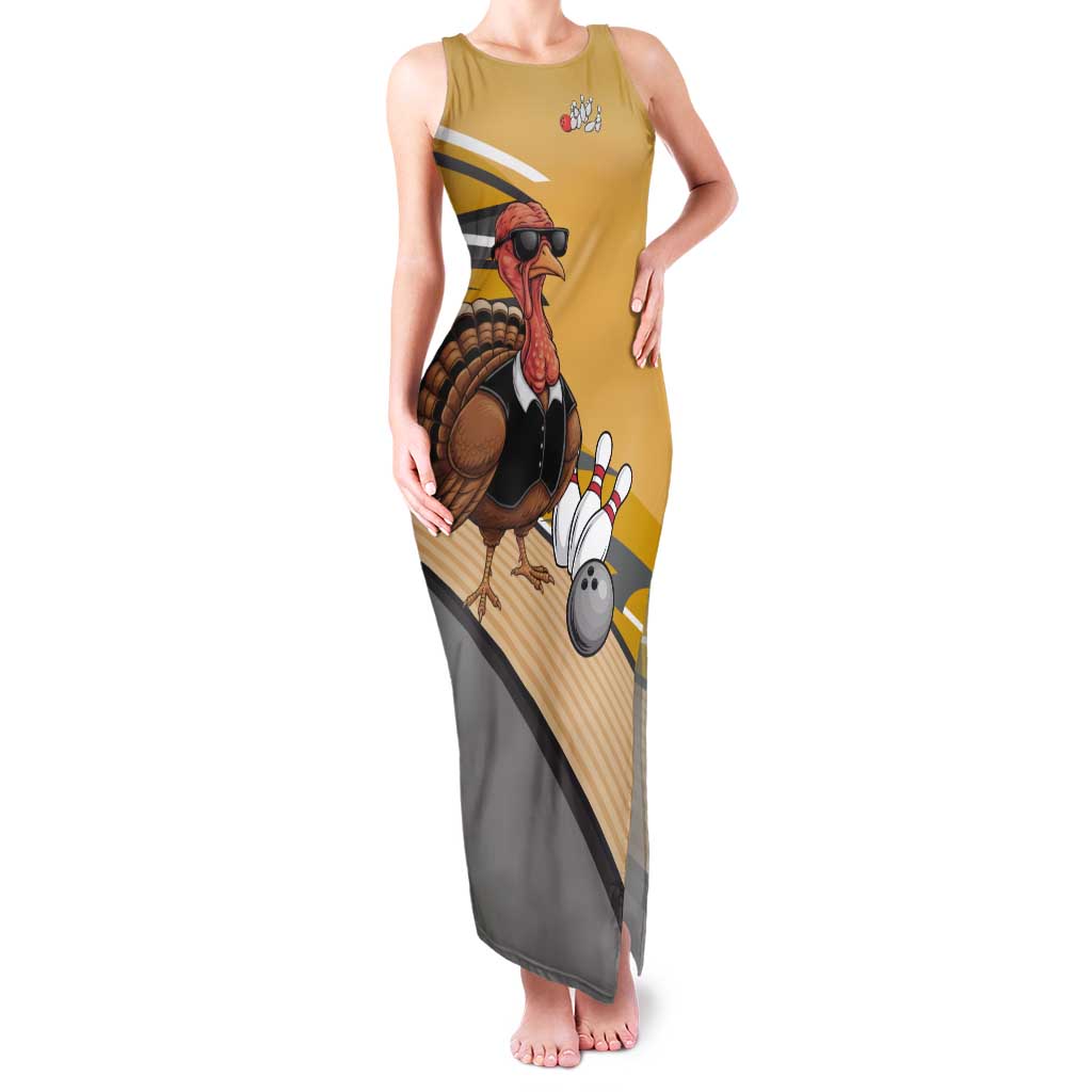 Personalized Cool Turkey Bowling Family Matching Tank Maxi Dress and Hawaiian Shirt with Sunglasses Pins - Wonder Print Shop