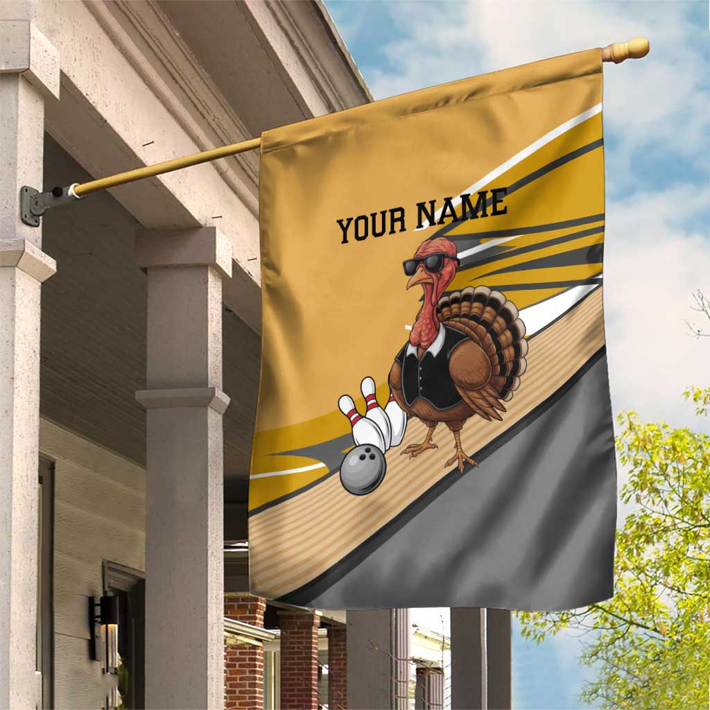 Personalized Cool Turkey Bowling Garden Flag with Sunglasses Pins - Wonder Print Shop